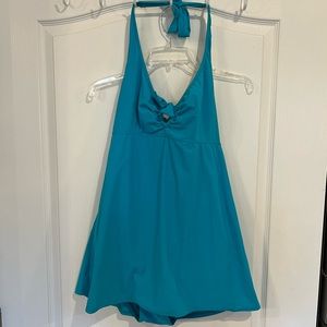Spanx Aqua Halter One Piece Bathing Suit. Size xl.